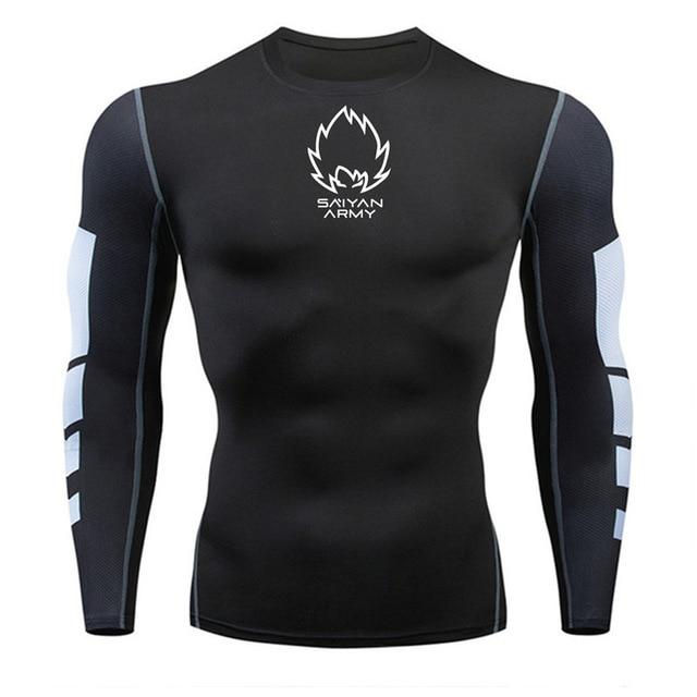 T-shirt Compression Long Saiyan Army (Noir)